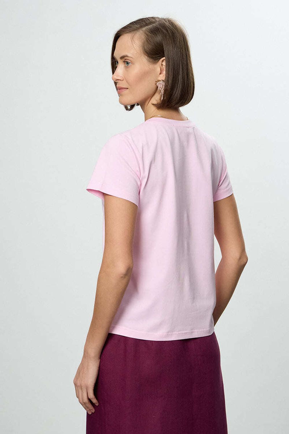 Футболка прямая розовая