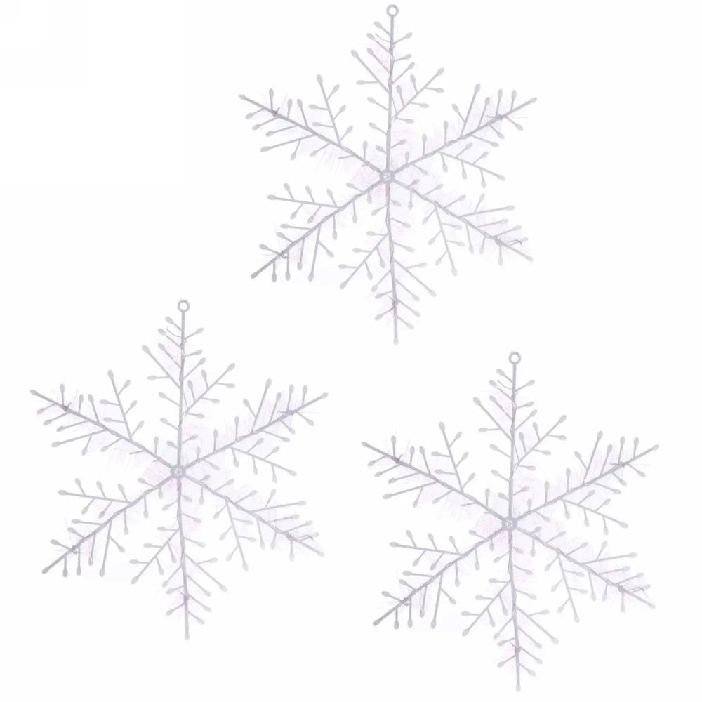Украшение новогоднее «Снежинка» 21 см (набор 3 шт), Белый