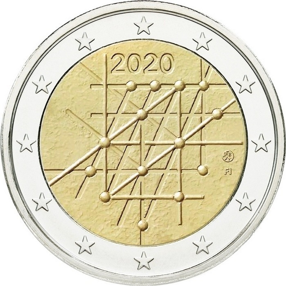 2 евро 2020 Финляндия . 100-летие университета Турку