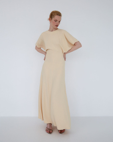 Платье приталенное из вискозы Стелла Маккартни сливочный