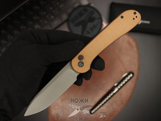 Складной нож Civivi Elementum Button C2103D c клинком из стали Sandvik™ 14C28N, рукоять микарта