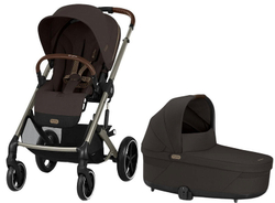 Коляска Cybex Balios S Lux TPE complete Cloud G Moon Black Plus 3 в 1 Chocolate Brown с дождевиками