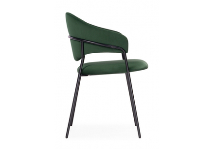 Стул на металлокаркасе Woodville Рансол темно-зеленый, черный глянец