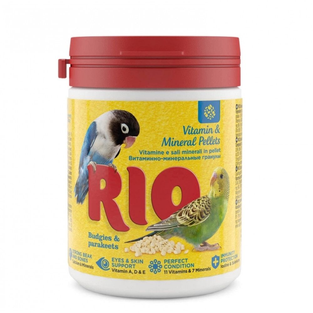 РИО Витаминно-минеральные гранулы для волнистых и средних попугаев, 120гр