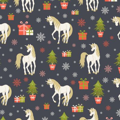christmas pattern with unicorns