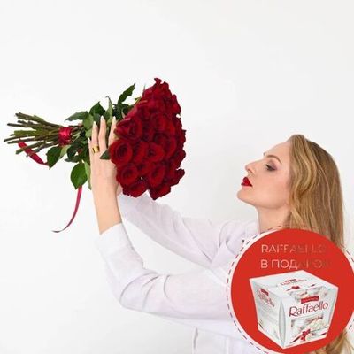 25 Роза красная Эквадор 60см.