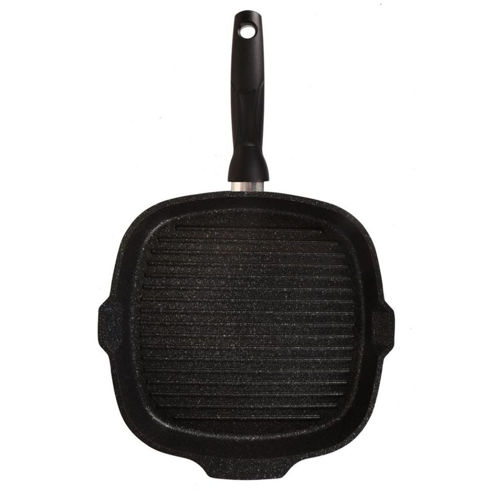 Сковорода-гриль алюминий, 28 см, антиприг, Kukmara, Темный мрамор, сгкмт281а, съем руч