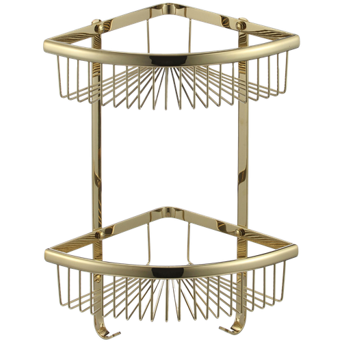 30062-E Угловая сетчатая 2-я полка (ЗОЛОТО) GANZER (10/1шт)
