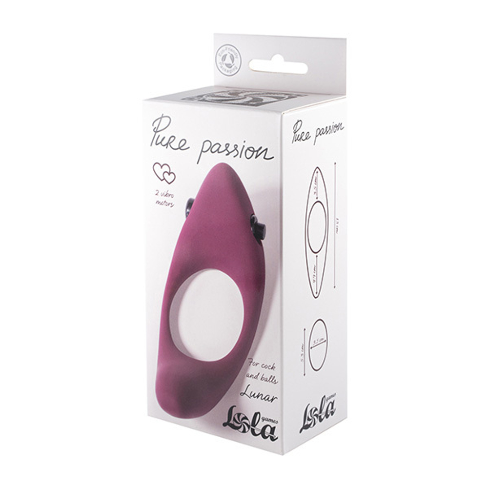 Бордовое эрекционное виброкольцо 3,5см Lola Games Pure Passion Lunar Wine red 1305-02lola