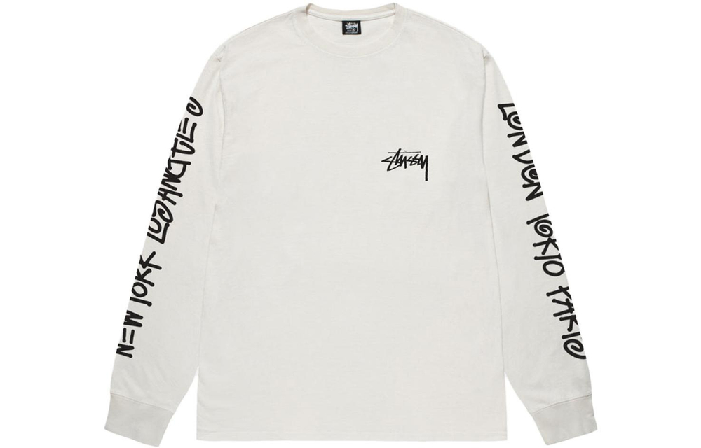 Толстовки Stussy FW23 BIG CITIES LS TEE PIGMENT DYED T, 1995014