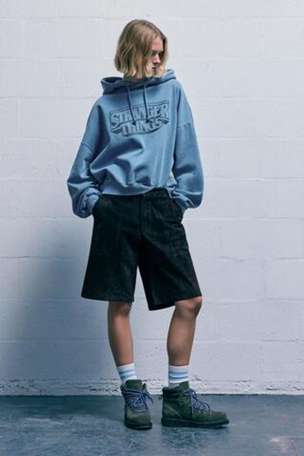 PULL&BEAR Толстовка с капюшоном "Stranger Things ", светло-голубой