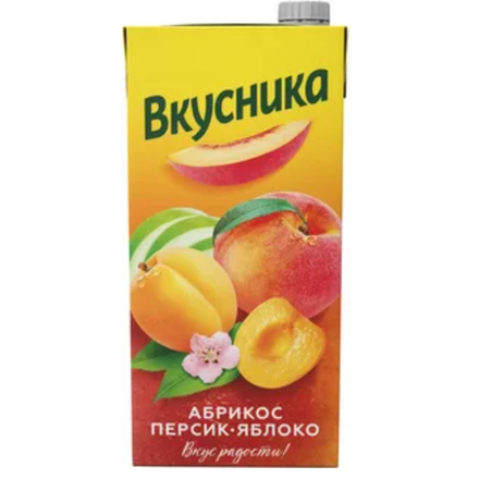 Сок натуральный Вкусника Абрикос, персик, яблоко 1,93 л