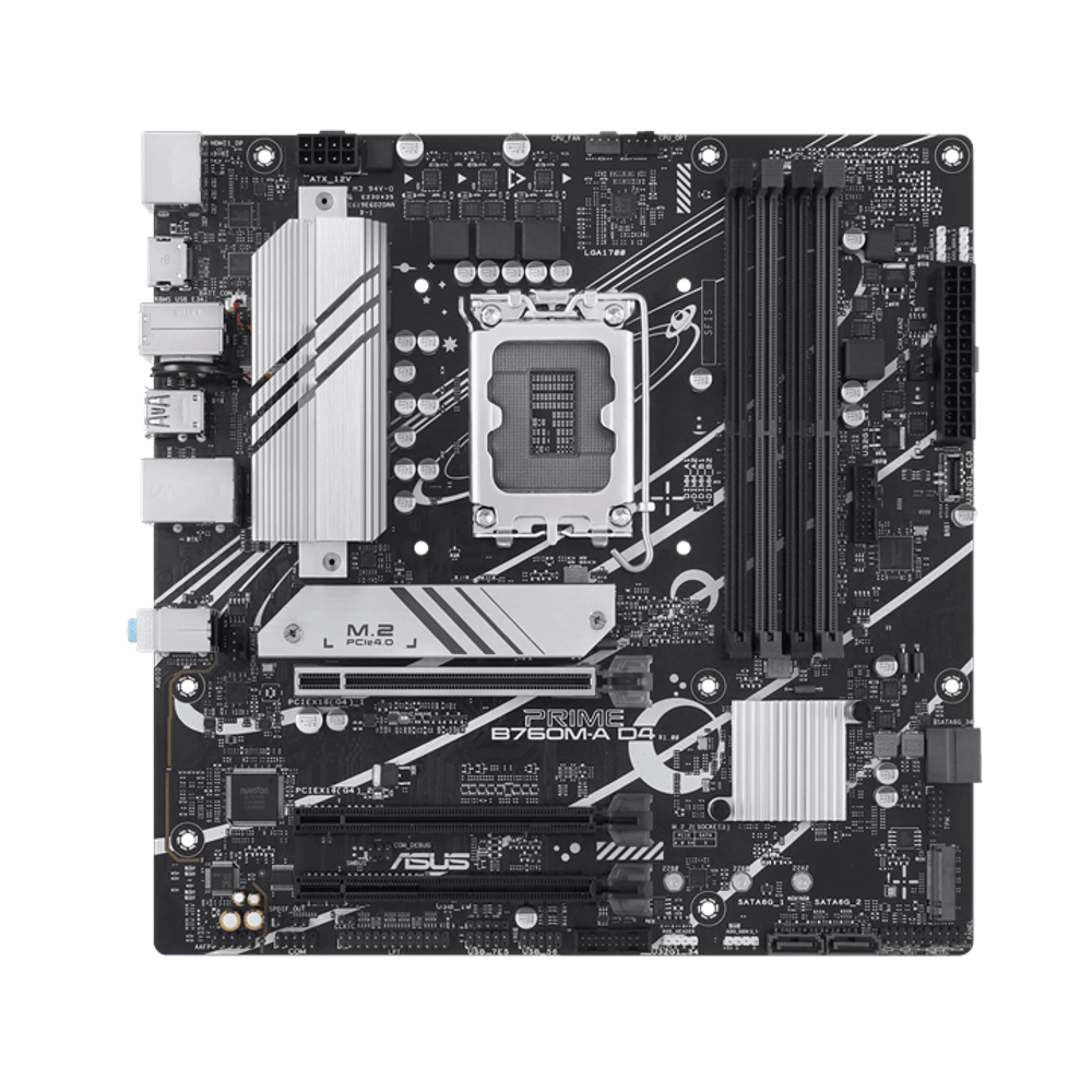 Материнская плата ASUS PRIME B760M-A D4-CSM, LGA1700 B760 4xDDR4 4xSATA3 2xM.2 RAID 2xHDMI 1xDP mATX