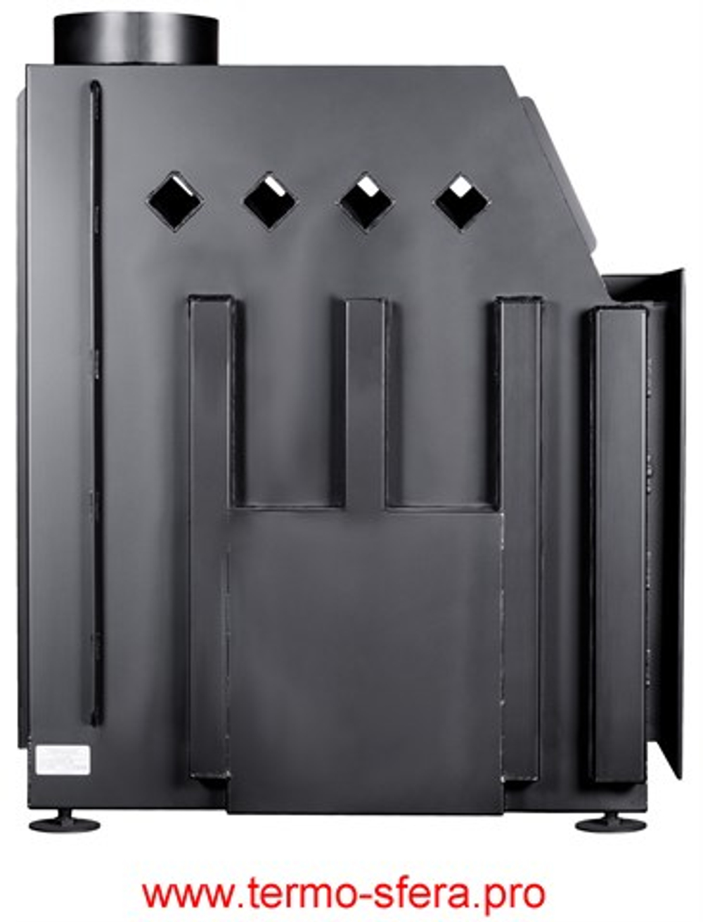 Каминная топка Экокамин Альфа 1000 LB два стекла левая черный шамот