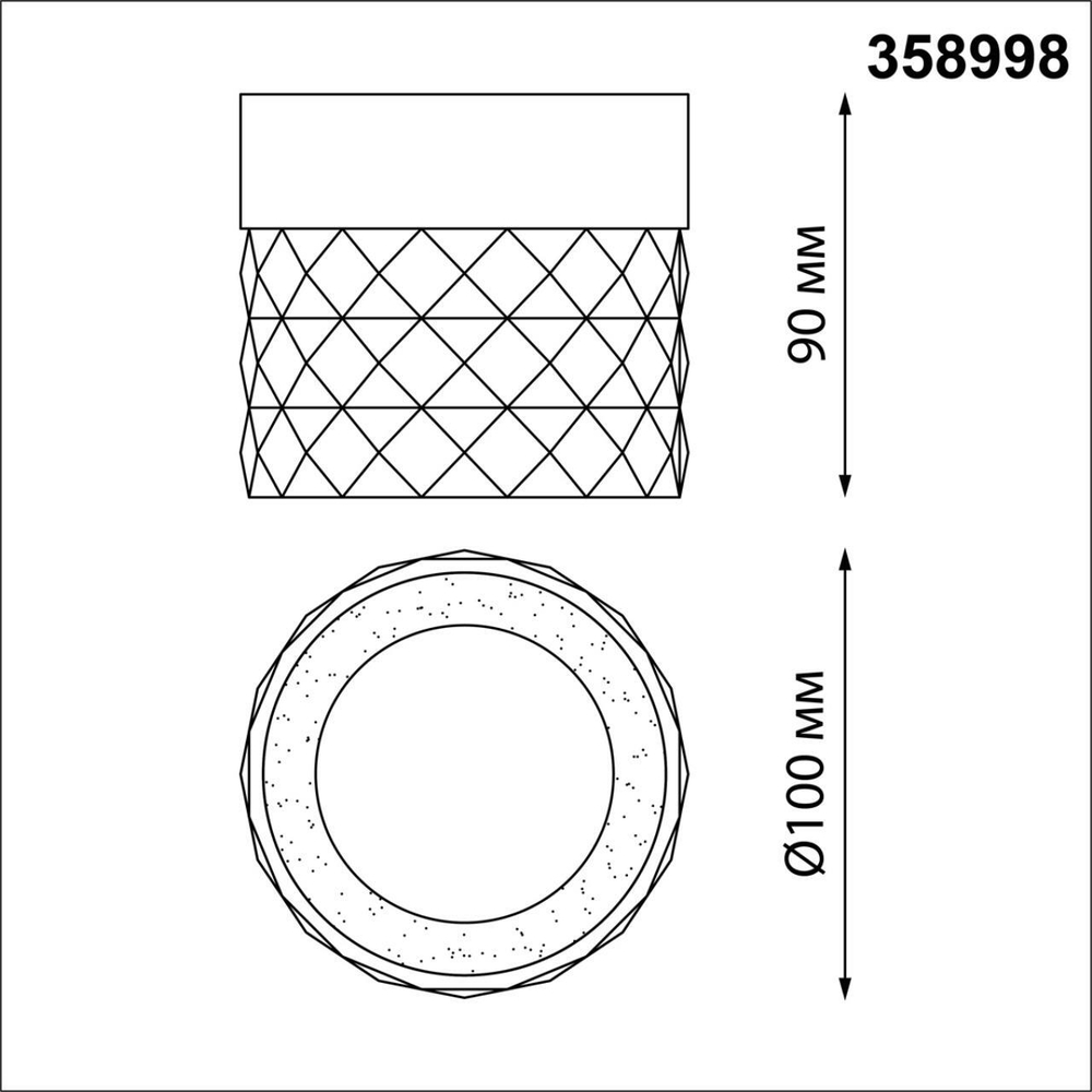 358998 OVER NT23 000 черный Накладной светодиодный светильник IP20 LED 4000K 10W 85-265V AURA