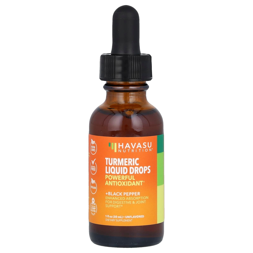 Havasu Nutrition, жидкие капли из куркумы, без добавок, 30 мл (1 жидк. унция)