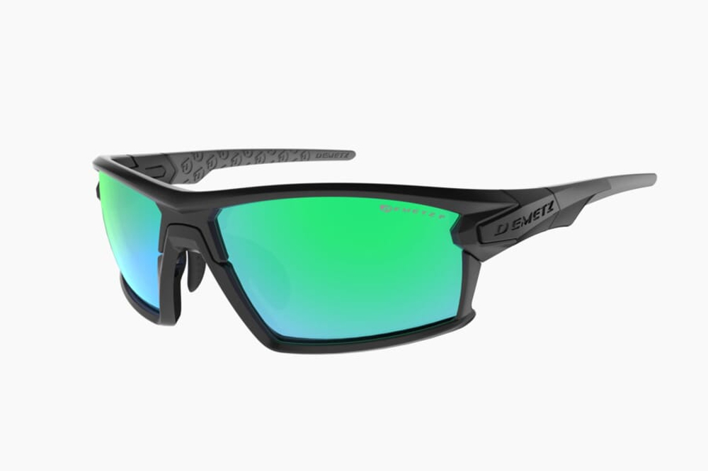 Спортивные очки с диоптриями Demetz Mud / Mat Black / Mat Green 67-16 Polarized Pink With Green Mirror Cat.3