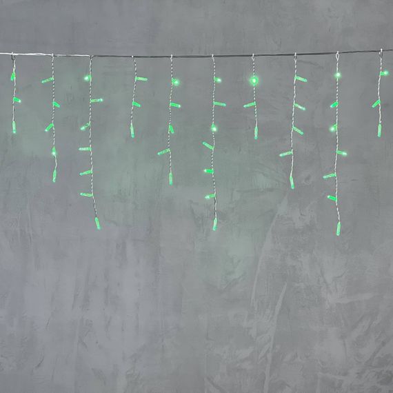 Светодиодная бахрома с колпачком 3,1*0,5 м., 120 зеленых LED ламп, прозрачный провод ПВХ, IP65, LTC (PIL120CAP-10-2G)