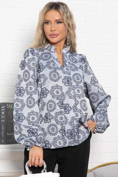 Блуза Доменика (серо-синяя) Б15016-18М LT Collection