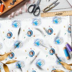 Ткань шелк Армани космонавты и собаки