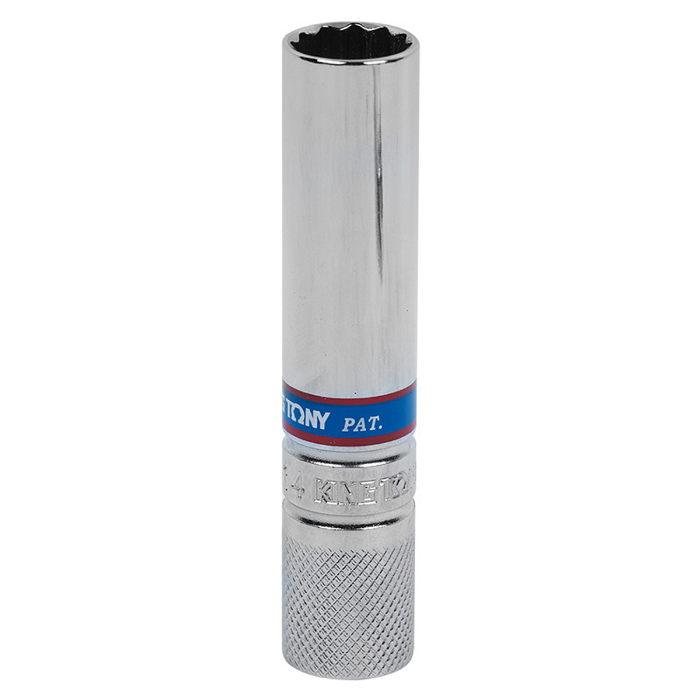 Головка свечная двенадцатигранная 3/8&quot;, 14 мм, L = 113 мм, резиновый фиксатор KING TONY 36C014