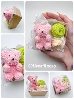 Набор из мыла «Мишка из роз, роуз»