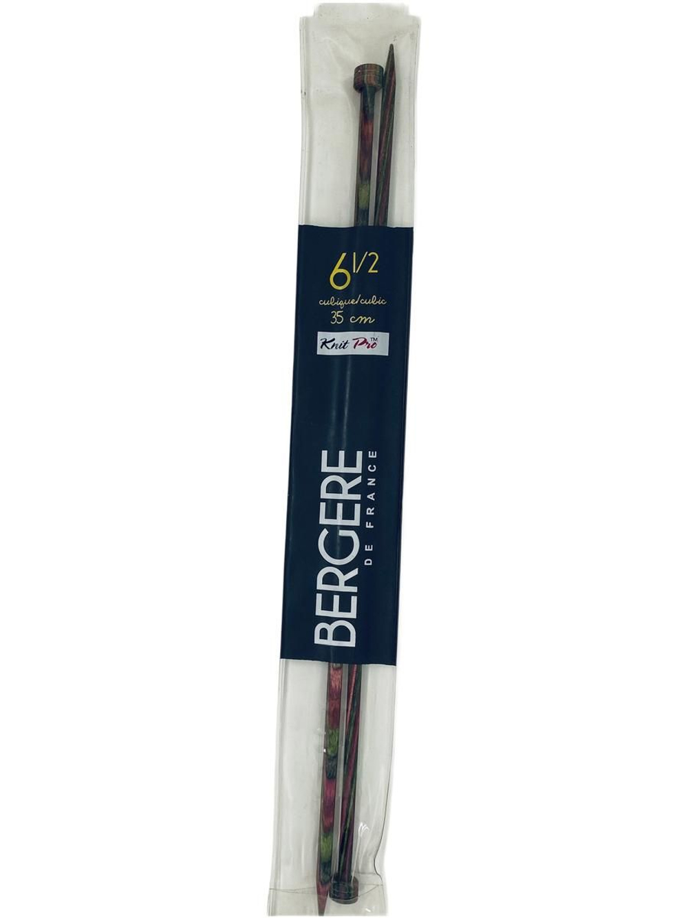 Спицы прямые кубики №6,5 (береза ) 35см Франция