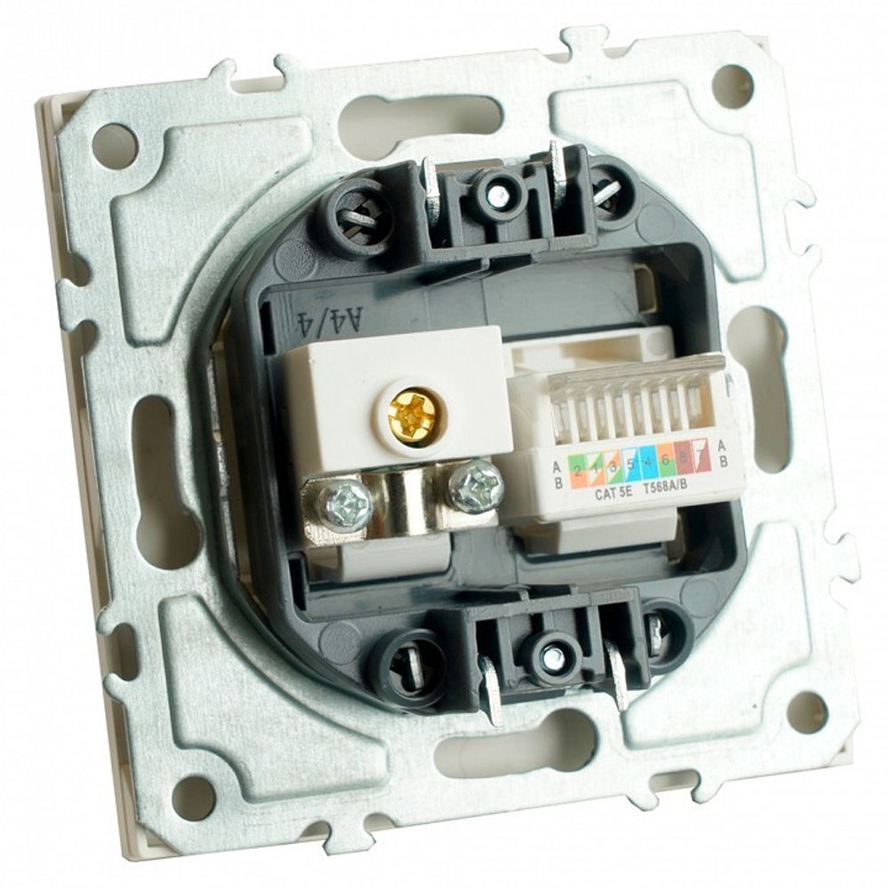 ТВ-розетка и розетка Ethernet RJ-45 без рамки Stekker Эмили 49872