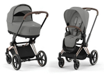 Коляска 3 в 1 Cybex Priam IV Rosegold complete и автокресло Cloud T i-Size Mirage Grey Mirage Grey
