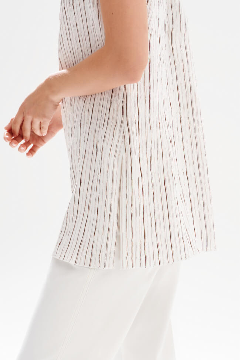 23549 Блузка женская (жемчужный полоска)