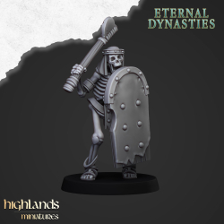 Ancient Skeletons with Spears and Hand Weapons
