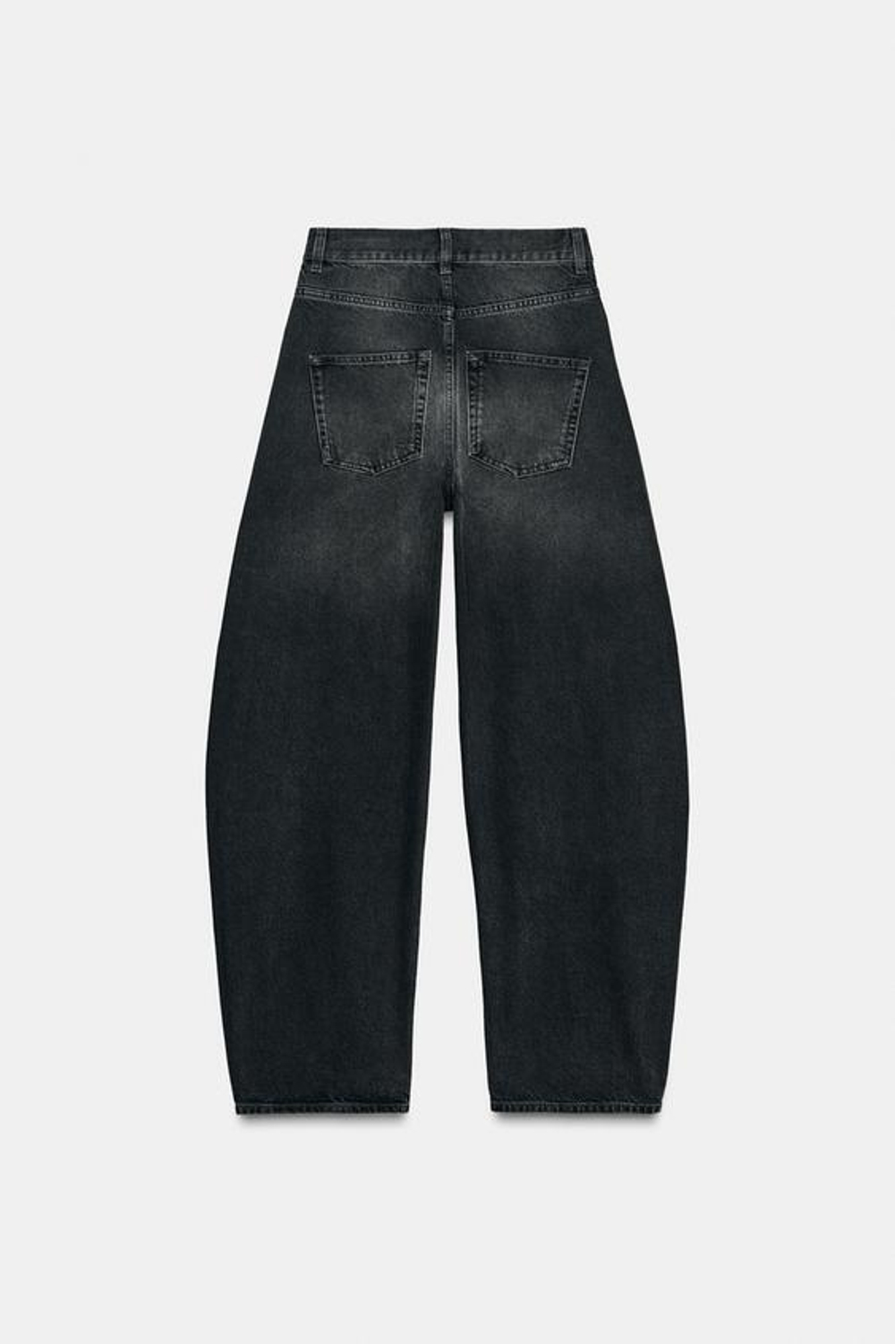 ZARA ДЖИНСЫ BALLOON-FIT С ВЫСОКОЙ ПОСАДКОЙ — ZW COLLECTION, ЧЕРНЫЙ