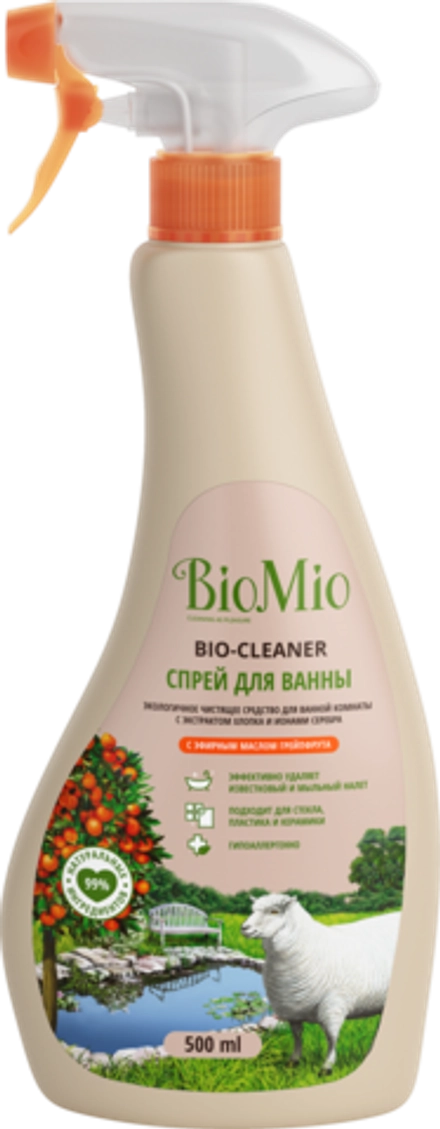 BioMio Экологичное чистящее средство для ванной комнаты, Грейпфрут, 500мл., блок 10шт., БиоМио