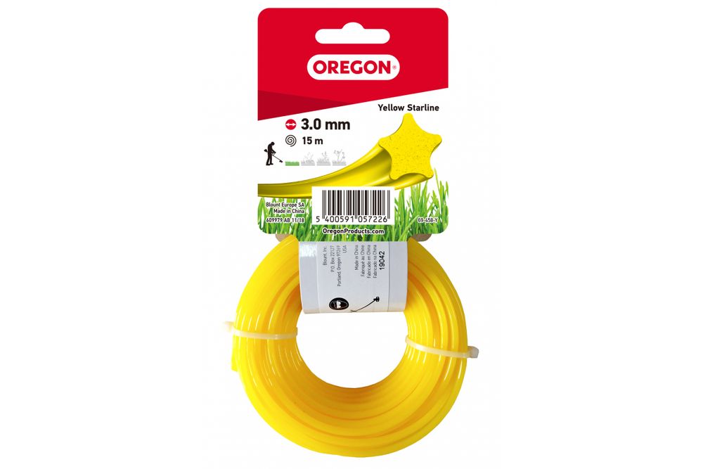 Леска для триммера Oregon звезда 3,0 мм. 15м. 69-458-Y