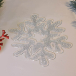 Наклейка новогодняя "Серебрянная снежинка" 15*20см, серебро