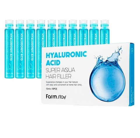 FARMSTAY ФИЛЛЕР ДЛЯ ВОЛОС СУПЕРУВЛАЖНЯЮЩИЙ С ГИАЛУРОНОВОЙ КИСЛОТОЙ HYALURONIC ACID SUPER AQUA HAIR FILLER, 13 ML