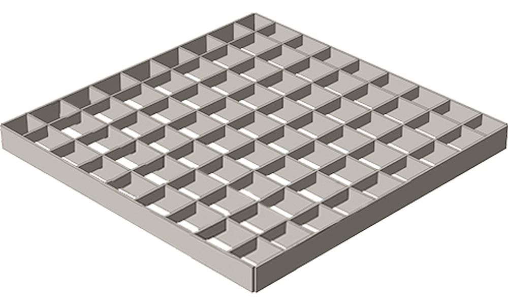 Решетка водоприемная Gidrolica Point РВ-28,5.28,5 — ячеистая стальная оцинкованная, класс B125