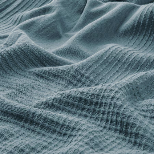 ИНДИРА INDIRA Покрывало 230х250 см хлопок натуральный, серо-синее