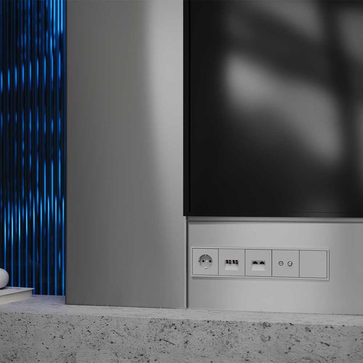 Накладка для розетки акустической 4-местной , S70 (серый) Voltum VLS001516