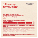 Espoir, Pro Tailor Be Velvet Cover Cushion New Class, SPF 34 PA ++, 22 лепестка, 2 шт., 13 г (0,46 унции)