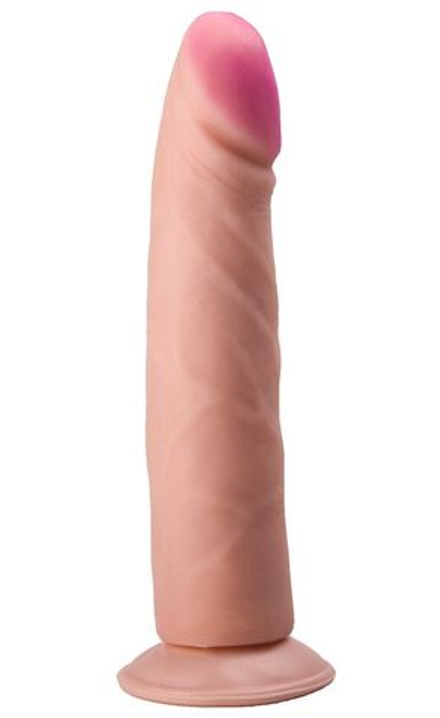 Фаллоимитатор на присоске из бархатистого на ощупь материала - 21 см.