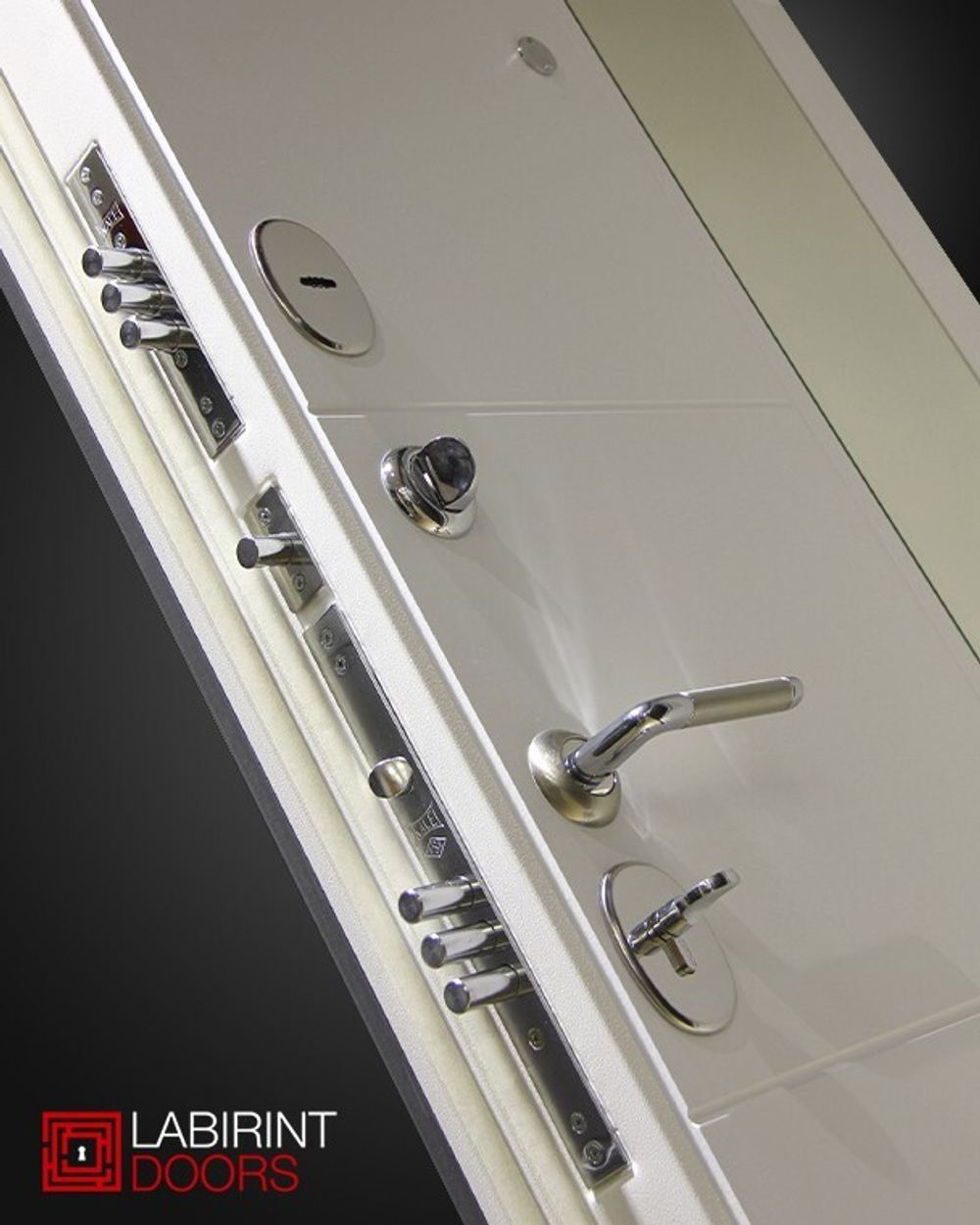 Дверь входная Лабиринт Платинум 11 - Белый софт металлическая
