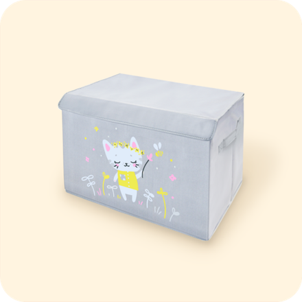 Коробка с крышкой для игрушек. Котик