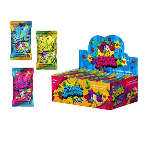 Карам. леденцовая с кислой пудрой "Чи-чи-ко" 24*30шт 10г