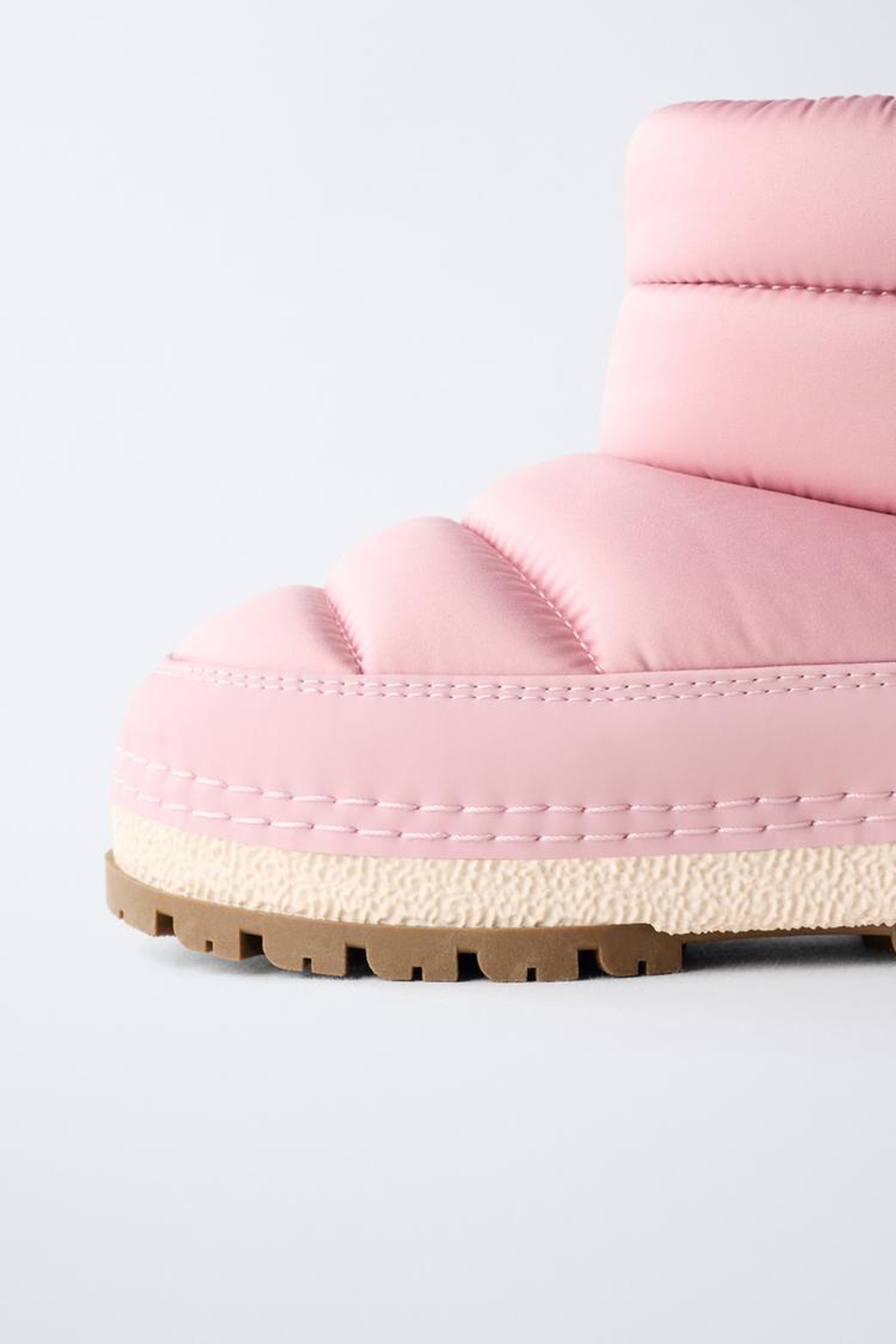 ZARA НЕЙЛОНОВЫЕ ЗИМНИЕ БОТИНКИ, РОЗОВЫЙ