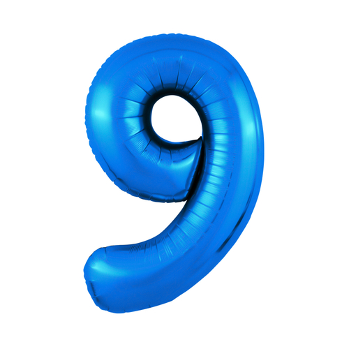 Фольгированный шар-цифра «9», синий
