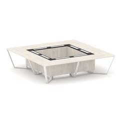 Steel Meet Стол переговорный квадратный KMK-PR.B.SP-16K Денвер Светлый/Графит Глянец/Металл Белый 32