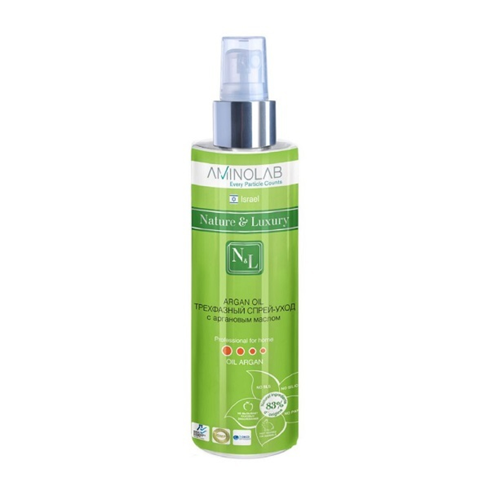 Спрей-уход для волос трехфазный с аргановым маслом Nature&Luxury Argan Oil 250мл