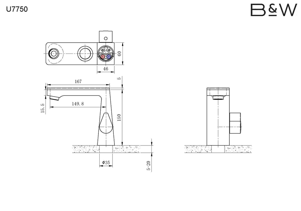 Смеситель для раковины Black&White Universe хром (U7750)
