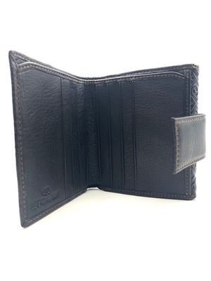 Кожаный кошелёк женский, чёрный Alm0018
